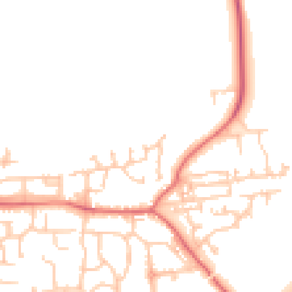 Daytime road noise heatmap for NE61 6TN