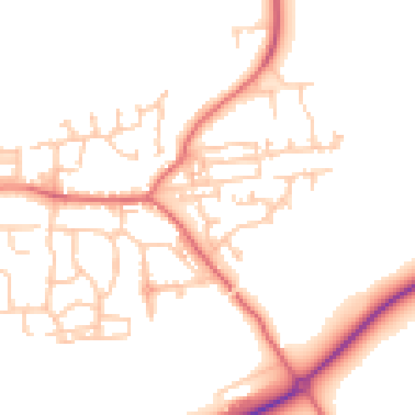 Daytime road noise heatmap for NE61 6TT
