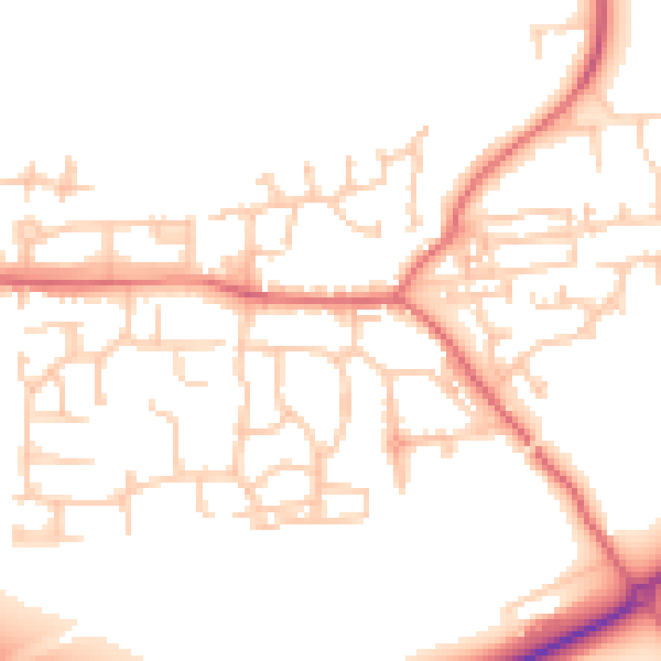 Daytime road noise heatmap for NE61 6UF