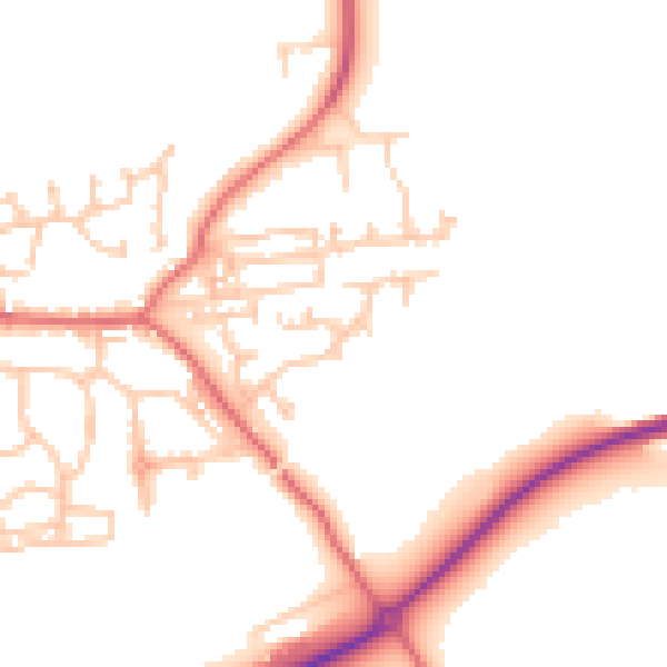 Daytime road noise heatmap for NE61 6XH