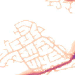Daytime road noise heatmap for NE62 5AJ