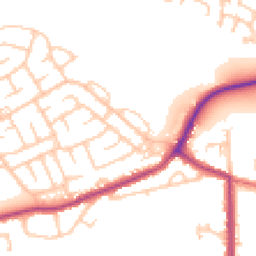 Daytime road noise heatmap for NE62 5BQ