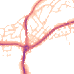 Daytime road noise heatmap for NE62 5DG