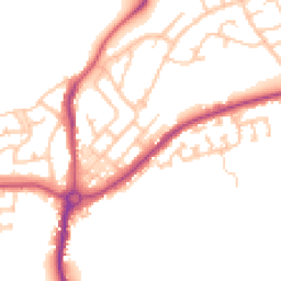 Daytime road noise heatmap for NE62 5DH