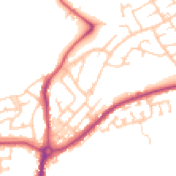 Daytime road noise heatmap for NE62 5EQ