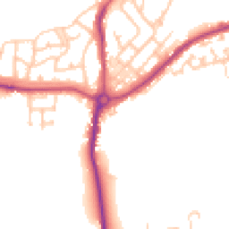 Daytime road noise heatmap for NE62 5QZ