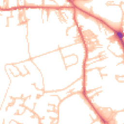 Daytime road noise heatmap for NE66 1AU