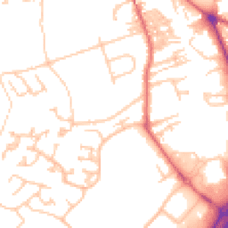 Daytime road noise heatmap for NE66 1BE