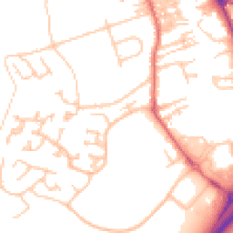 Daytime road noise heatmap for NE66 1BL