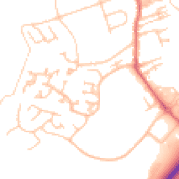 Daytime road noise heatmap for NE66 1BS