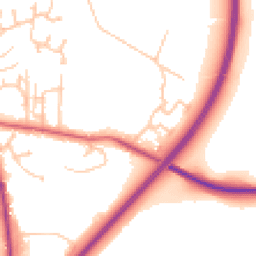 Daytime road noise heatmap for NE66 2QQ