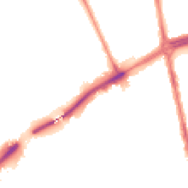 Night-time road noise heatmap for NE7 7BE