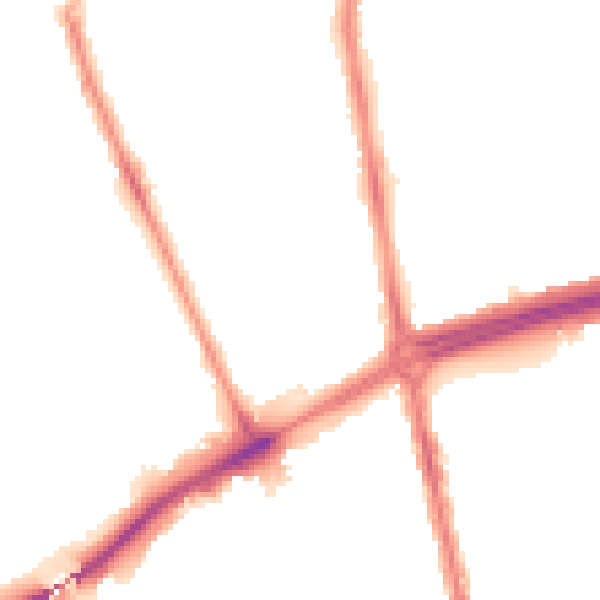 Night-time road noise heatmap for NE7 7BJ