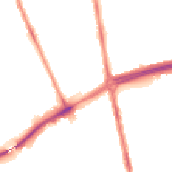 Night-time road noise heatmap for NE7 7BN