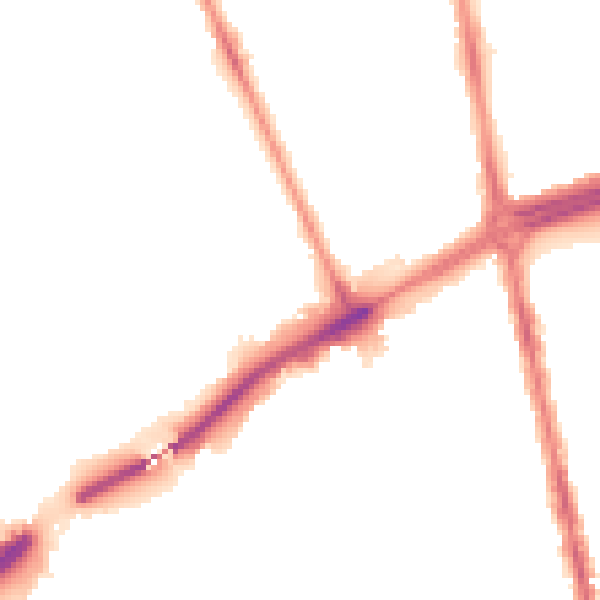 Night-time road noise heatmap for NE7 7BW