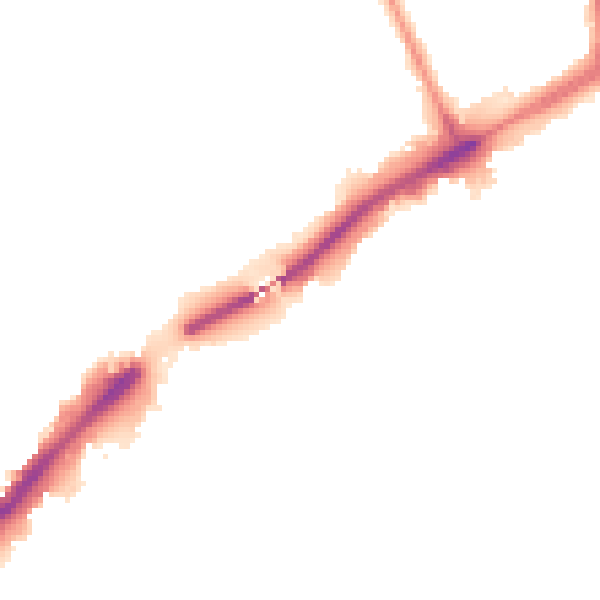 Night-time road noise heatmap for NE7 7DA