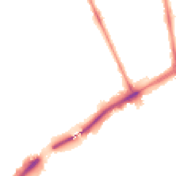 Night-time road noise heatmap for NE7 7DE