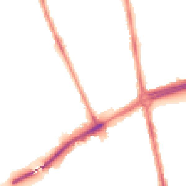 Night-time road noise heatmap for NE7 7DJ