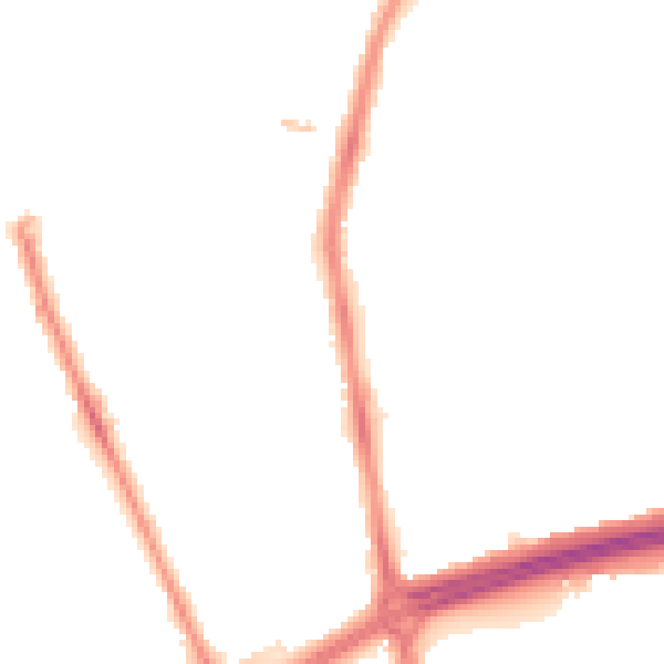 Night-time road noise heatmap for NE7 7DT