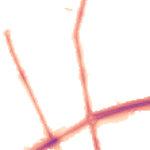 Night-time road noise heatmap for NE7 7EN