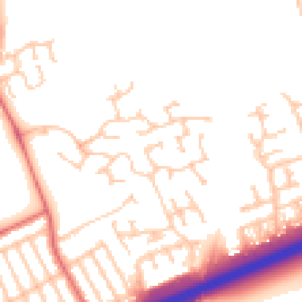 Daytime road noise heatmap for NE7 7GL