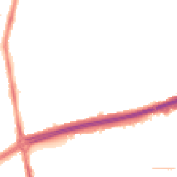 Night-time road noise heatmap for NE7 7JU