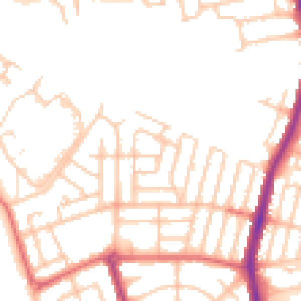 Daytime road noise heatmap for NE7 7QD