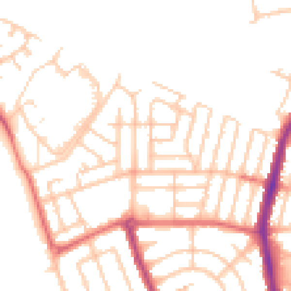 Daytime road noise heatmap for NE7 7QS