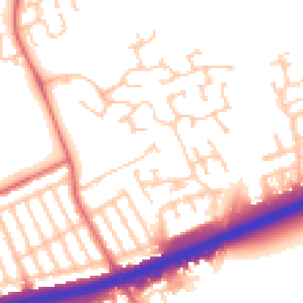 Daytime road noise heatmap for NE7 7RF