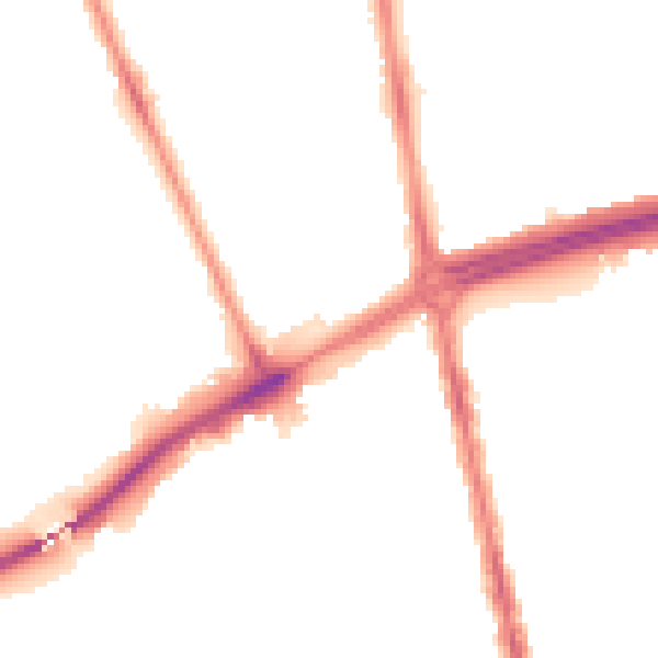 Night-time road noise heatmap for NE7 7RY