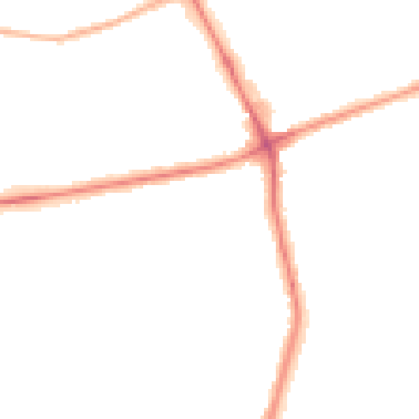 Night-time road noise heatmap for NE7 7SQ