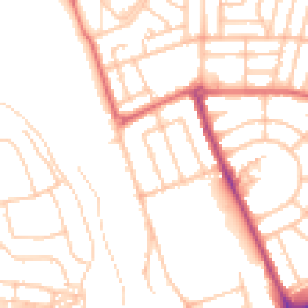 Daytime road noise heatmap for NE7 7YN