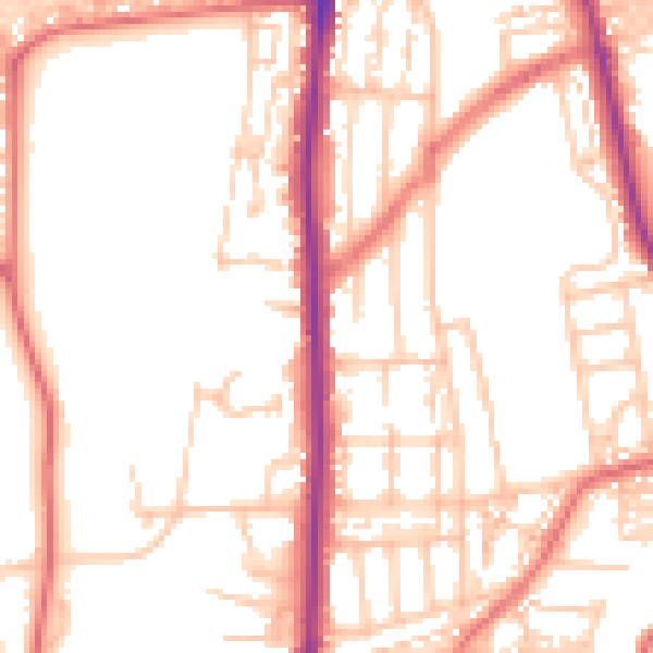 Daytime road noise heatmap for NE9 5AH