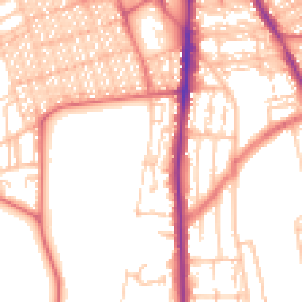 Daytime road noise heatmap for NE9 5AX