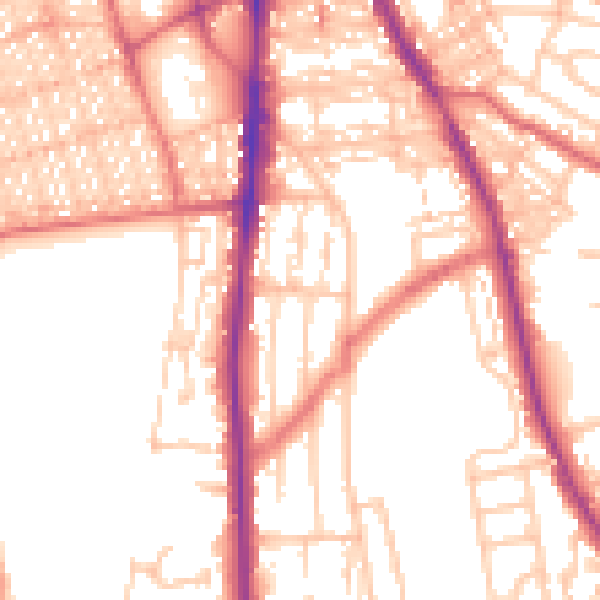 Daytime road noise heatmap for NE9 5BD