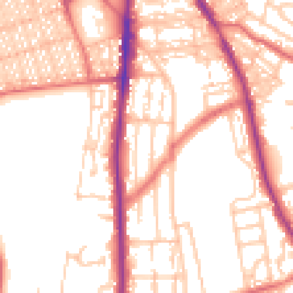 Daytime road noise heatmap for NE9 5BE