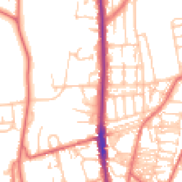 Daytime road noise heatmap for NE9 5BG