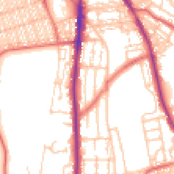 Daytime road noise heatmap for NE9 5BH
