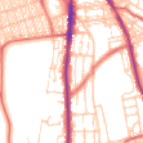 Daytime road noise heatmap for NE9 5BJ