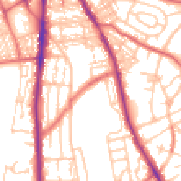 Daytime road noise heatmap for NE9 5DH