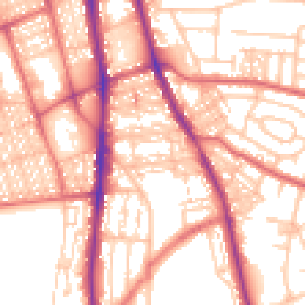 Daytime road noise heatmap for NE9 5DU