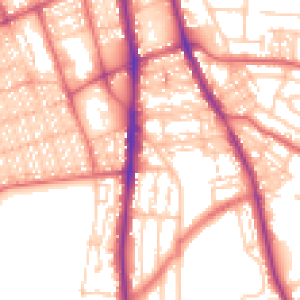 Daytime road noise heatmap for NE9 5DW