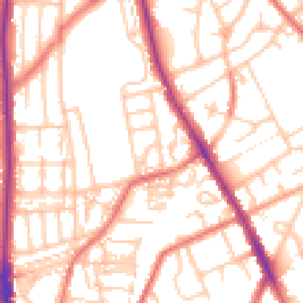 Daytime road noise heatmap for NE9 5UP