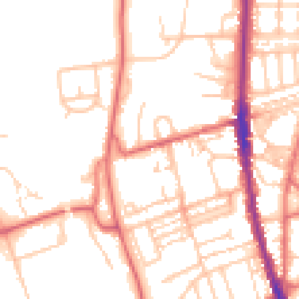Daytime road noise heatmap for NE9 6BT