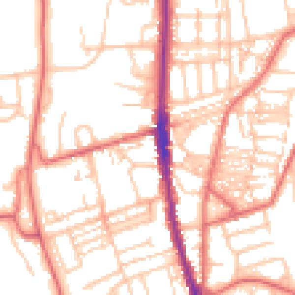 Daytime road noise heatmap for NE9 6BX