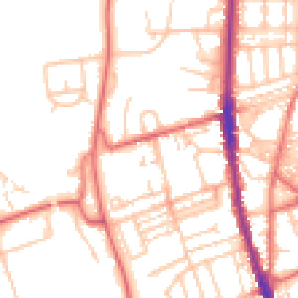Daytime road noise heatmap for NE9 6DJ