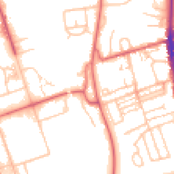 Daytime road noise heatmap for NE9 6DR