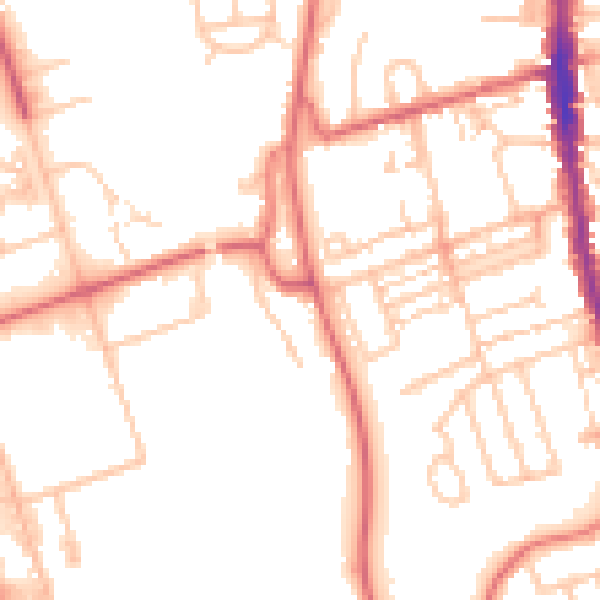 Daytime road noise heatmap for NE9 6HD