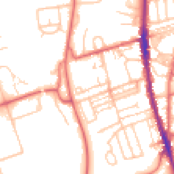 Daytime road noise heatmap for NE9 6HE