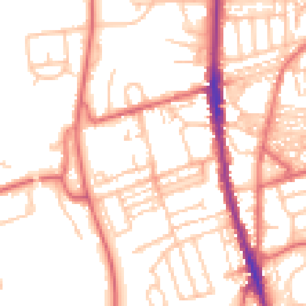 Daytime road noise heatmap for NE9 6HJ